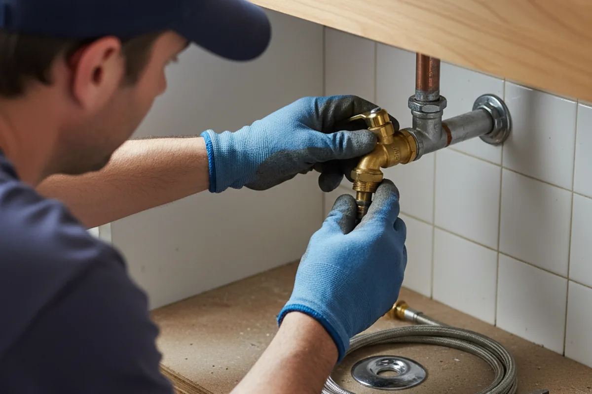 Shutoff valve and fitting work during Emergency Plumbing in Hemlock